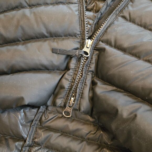 Eddie Bauer Womens Puffer Down Parka Coat 2XL Hooded Mid Length Jacket Black - Picture 11 of 13